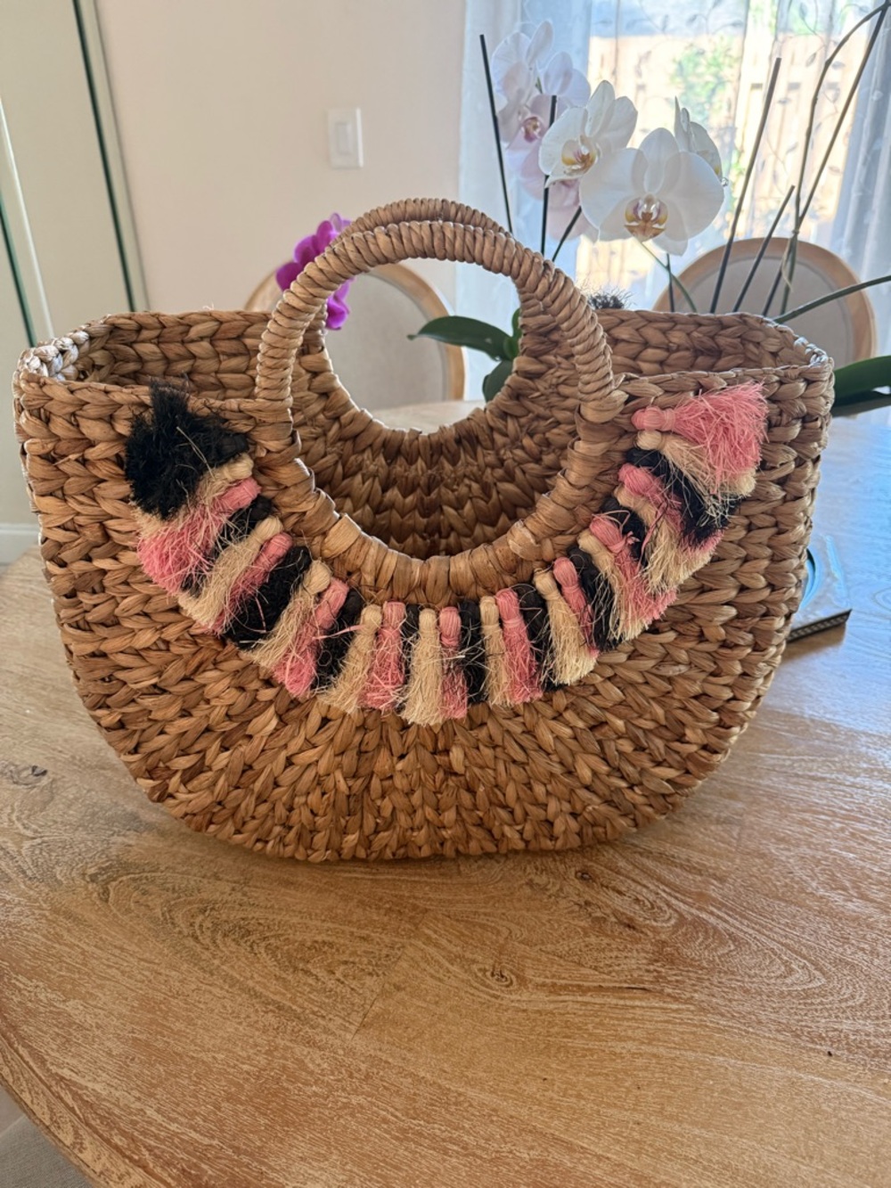 Pink Roxy x Potterybarn Large Straw
Tote Beach Bag